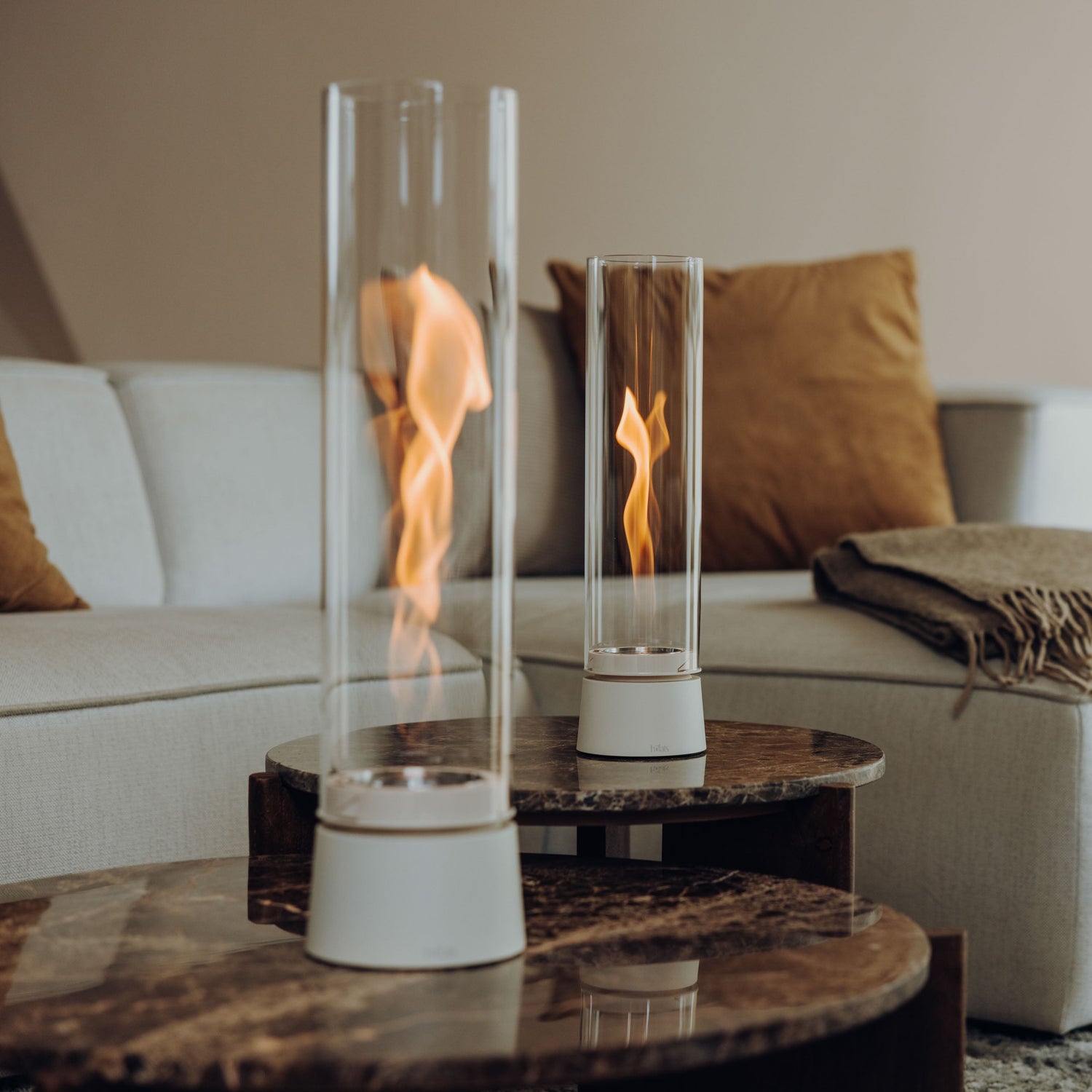 SPIN air 1200 Tabletop Fireplace cream