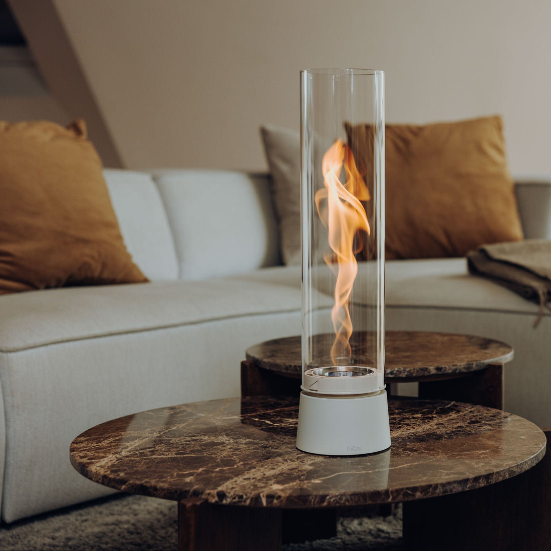 SPIN air 1200 Tabletop Fireplace cream