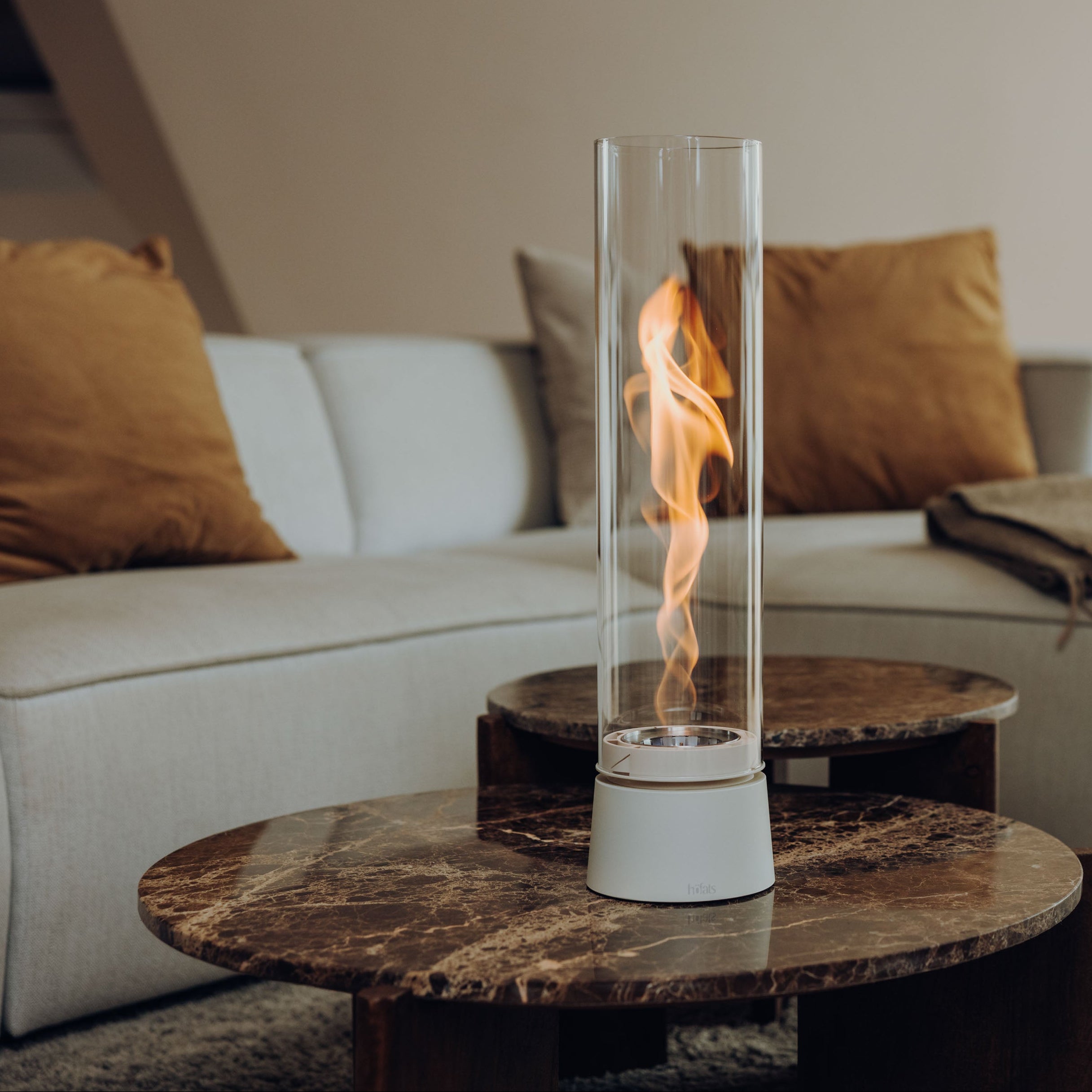 SPIN air 1200 Tabletop Fireplace cream