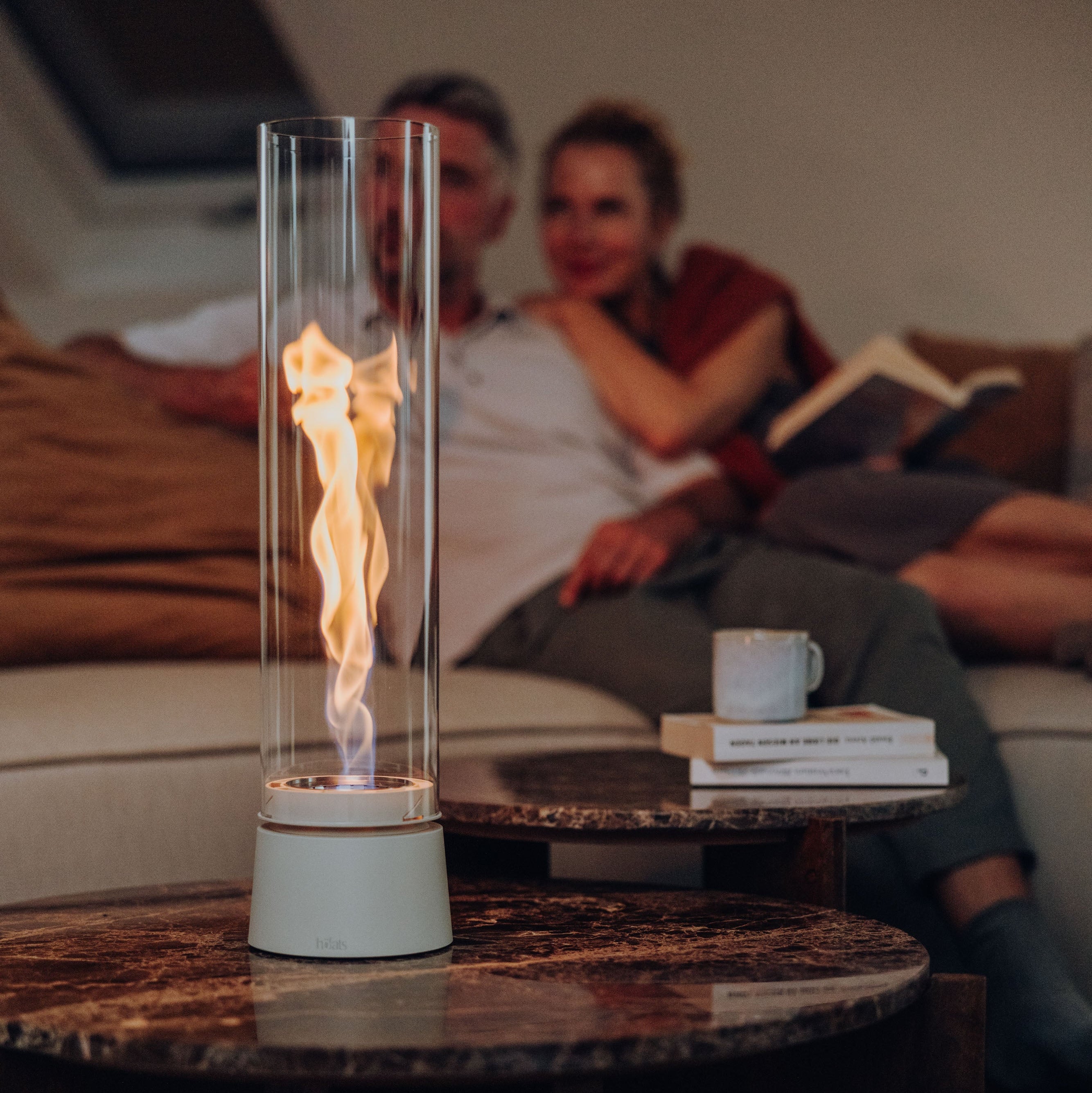 SPIN air 1200 Tabletop Fireplace cream