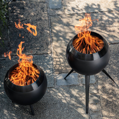 MOON 45 Fire Basket with high stand all black