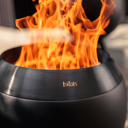 MOON 45 Fire Basket with high stand all black