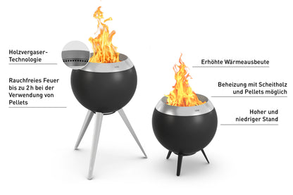 MOON 45 Fire basket with low feet