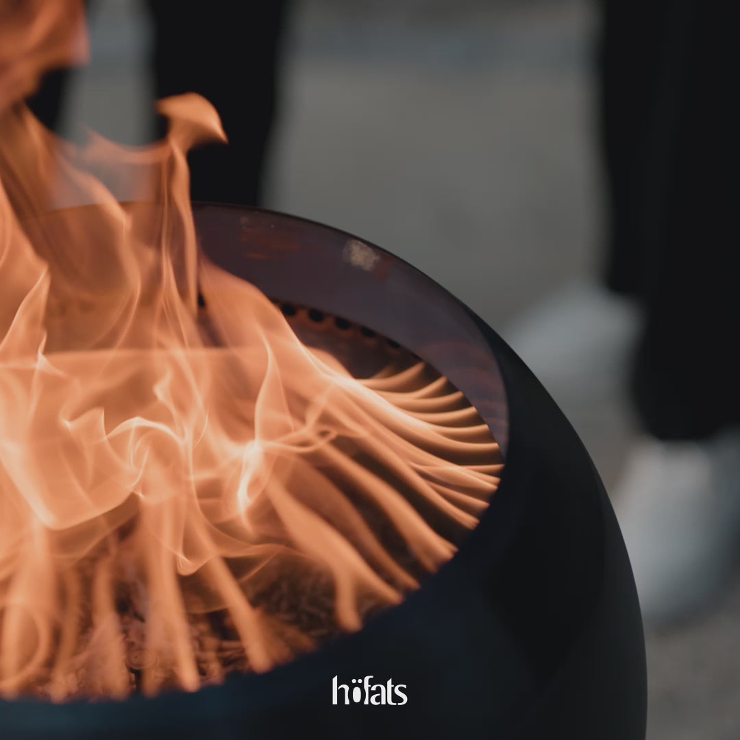 MOON 45 Fire Basket with high stand all black