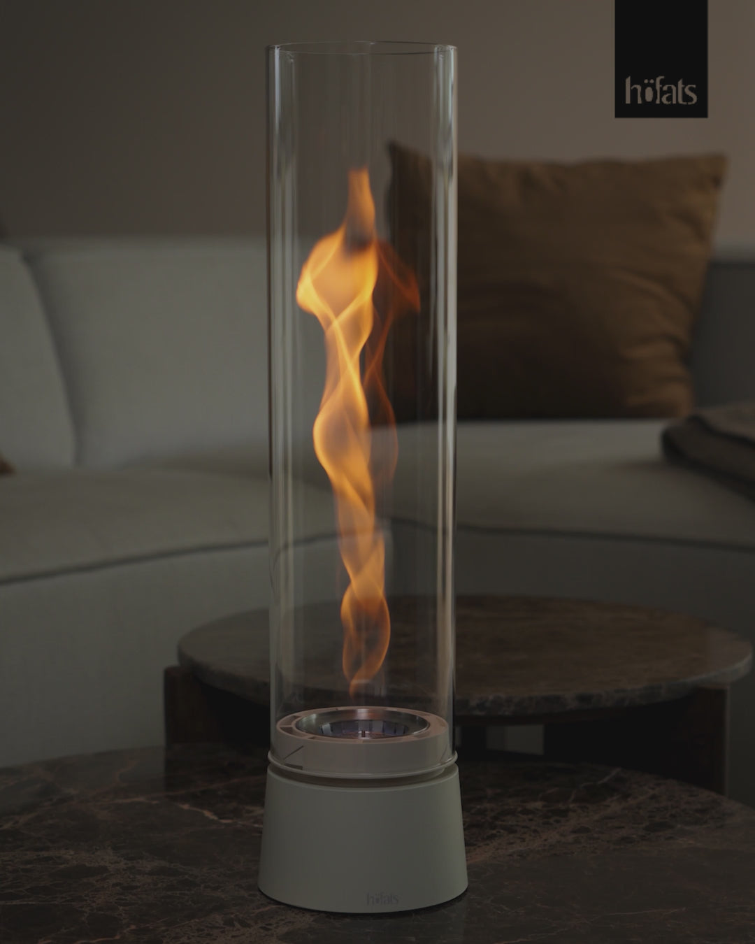SPIN air 900 Tabletop Fireplace cream