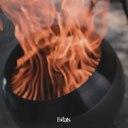 MOON 45 Fire Basket with low stand all black